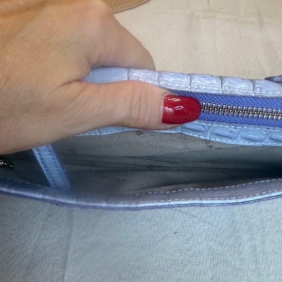 Brahmin Light Gray Croc-Embossed Clutch - Picture 6 of 12